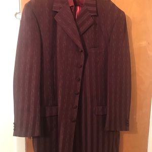 2 piece Burgundy Suit & accessories